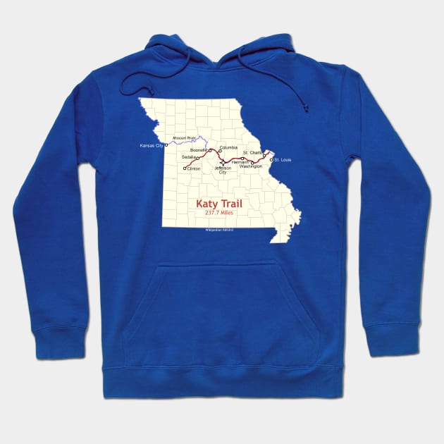 Route Map Design, The Katy Trail Hoodie by numpdog